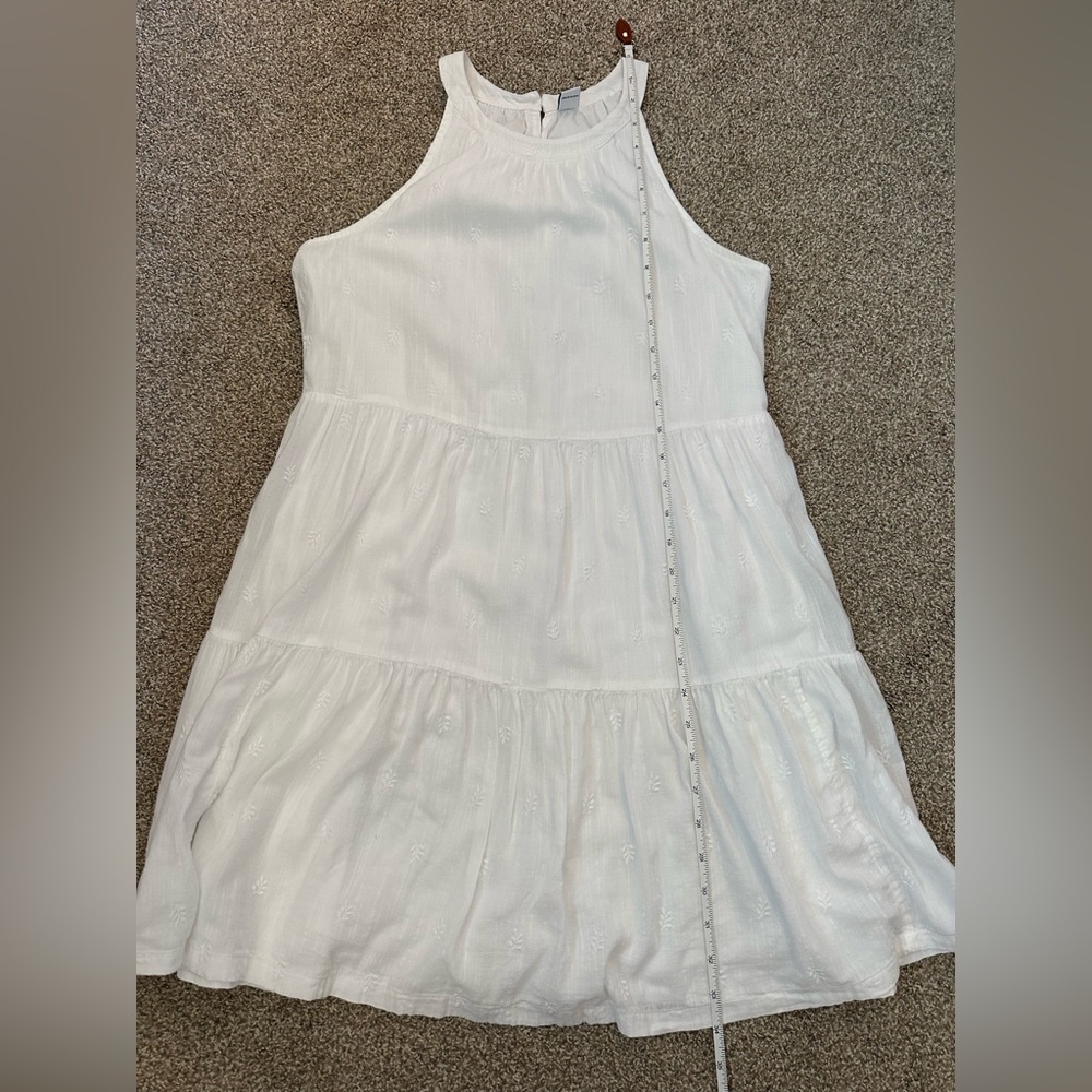OLD NAVY White Eyelet Embroidered Swing Tiered Mini Dress Women’s S Cottagecore - Picture 11 of 12